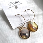 SALE brown フープピアス