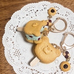 ｢受注生産｣くまさんのクッキーサンドアイス キーホルダー / フェイクスイーツ /チョコミント