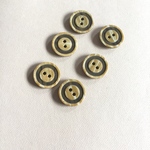 8119 フランス ヴィンテージボタン 25mm×6個 ライトブラウン  二つ穴