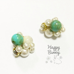 【送料無料】Pearl Bijou Pierce☆ターコイズ&クリスタル