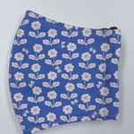 現品限り ハンドメイド 布マスク〖花×くすみブルー〗MLサイズ インナー