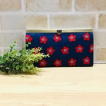 長財布【お花・ネイビー】
