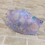 ゆめかわ♡jewel♡シェル柄♡ハンドメイド♡ダブルガーゼ♡子供立体マスク♡インナーマスク♡