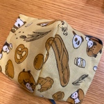 すっぽりサイズ　布マスク　パンダ柄　パン柄