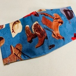 大人用インナーマスク　ウエスタン柄　ブルー