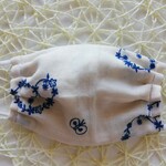 刺繍　2枚ｾｯﾄ！マスクカバー　　大人用　大人　プリーツマスク　立体マスク　アースカラー　刺繍　花柄　フラワー　蝶々