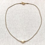 【再販】ひと粒パールのネックレス　ゴールド   