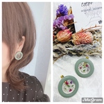 新作◡̈*アクリル×ドライフラワー クリア レジン イヤリング　ピアス