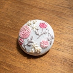 ロリポップのお花 手刺繍ヘアゴム・ブローチ