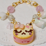 【ストロベリー】リボンにゃんこのアイスサンドクッキー／バッグチャーム
