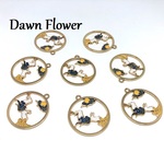 【A-1370】8pcs　満月を見上げるうさぎ　30×27mm　チャーム