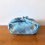 お弁当包みになる大判ハンカチ/cat stripe