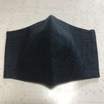 Mサイズ 濃紺 内側水玉 手作りマスク ハンドメイドマスク マスクカバー マスク