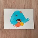 「青い大きな鳥」原画　送料無料