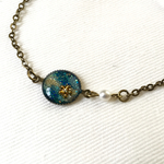 小花と宇宙のブレスレット(青)