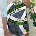 サイズオーダー可！！　Green. 電車　モノレール柄　犬服　タンクトップ　男の子　可愛い☆
