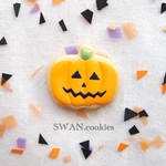 ♥ハロウィン♥　カボチャ（1）　アイシングクッキーブローチ