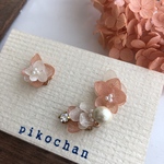 アジサイピアスとイヤーカフ❤︎