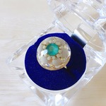 イベント人気のオトナカラー♡　グレージュ×深みグリーン　カメリアリング　