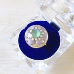 キラキラたっぷり♡　パープル×ミント　カメリアリング