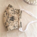 立体布マスクD*マスクカバー*インナーマスク*ガーゼマスク**ボタニカルフラワー*大人色*コットンリネン*花粉症対策*受注制作