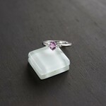 ピンクサファイア　サイドCZリング　SILVER925