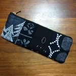 ブラック パッチワーク ペンケース ポーチ ミナペルホネン ハンドメイド