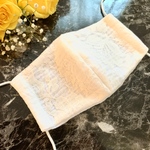 【数量限定】フランス製「DOMOTEX」の生地使用！白地レースマスク！女性用立体マスク★ゴムはオプションでレースに変更可！