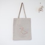 犬の刺繍トートバッグ コーギー後ろ姿