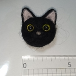 羊毛フェルト 黒猫ブローチ