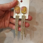 マーブル　ロング　ゴージャス　ピアス