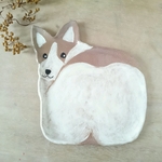 コーギー犬のパン皿（茶色）