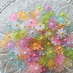 16mm　お花のデコパーツ　クリアパステル　アソート３０個セット　P666