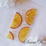 ＃370　オレンジのiPhone６ケース(クリアー)