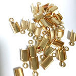 再入荷！！金属パーツ　紐留め8×5mm　10個♪ゴールド