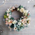  Jolie botanique＜Sapin＞＊ハーフムーンリース＊プリザーブドフラワー＊お花＊ギフト＊結婚祝い＊新築祝い＊お誕生日祝い＊ウェディング＊母の日＊１点もの