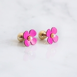 革花プチ ピアス/イヤリング  ピンク