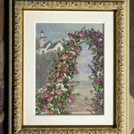 薔薇のアーチ(押し花アート）