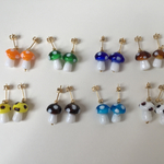 カラフルキノコのピアス
