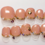 再販♪ベリショベージュハートネックレスネイルチップ