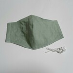 【メンズサイズ】これからの季節に♪リネンのシンプルな立体マスクキット /グリーン