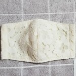 ★ダブルガーゼ　レース　マスク　オーガニックコットン(花柄レース)