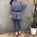 SALE【FRILLED TOP】color:navy
