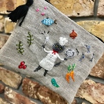 猫シェフさんの刺繍ミニファスナーポーチ♪