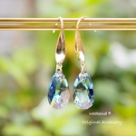 大粒スワロフスキー サージカルステンレス デザインフックピアス   アレルギー対応〈エリナイトシマー〉SWAROVSKI  