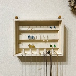 アイボリー壁掛けアクセサリー収納20×15（ピアス）