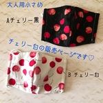 大人用小さめマスクカバー✩.*˚送料無料✩.*˚チェリー白