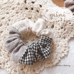 【mini size】Natural monotoneパッチワークシュシュ