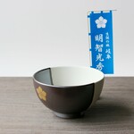 明智光秀　お茶碗　小（塗り分け　前家紋）12-0161