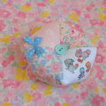 hana*ハンドメイド☆レトロアニマルの座布団クッション♪ブルー